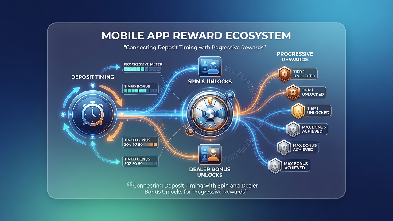 Darstellung von Verbindungen zwischen mobilen Einzahlungen, Spins und Live-Dealer-Boni