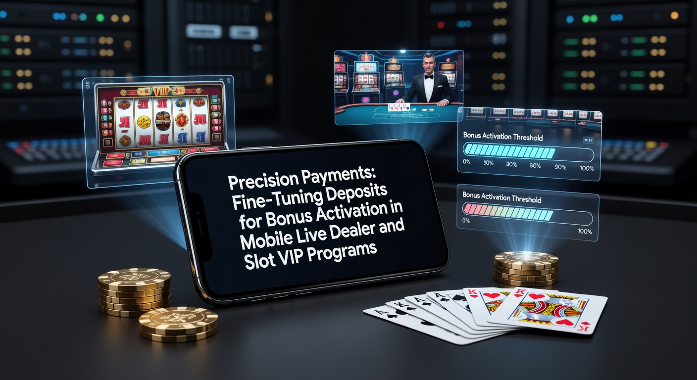 Mobile Casino-App zeigt Einzahlungsoptionen mit Bonusaktivierung für Live-Dealer-Spiele und VIP-Slots